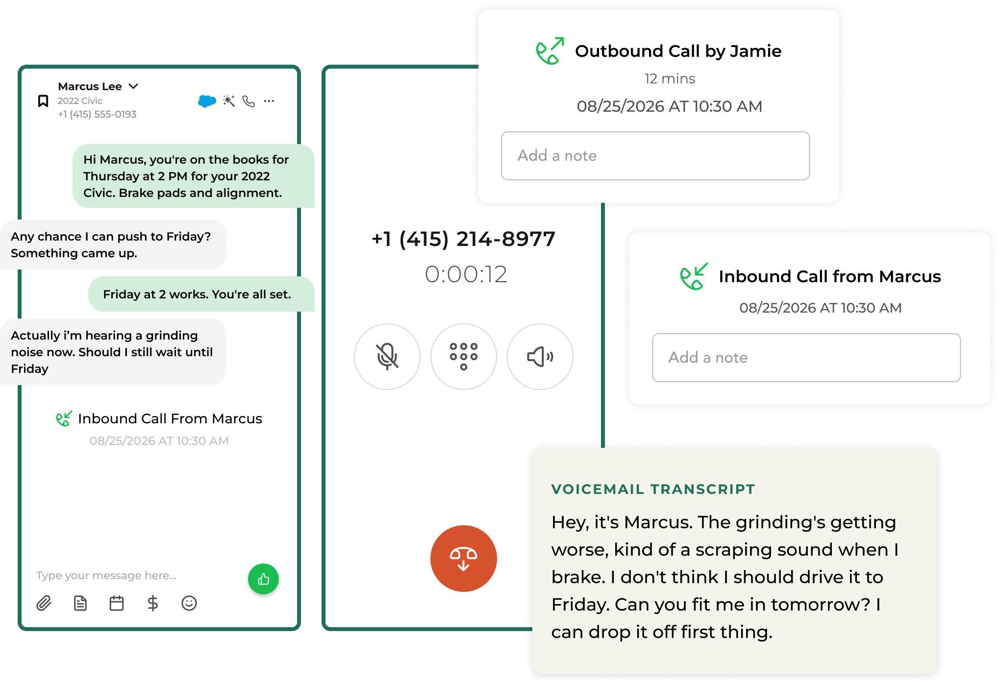 Voice call screen on iPhone