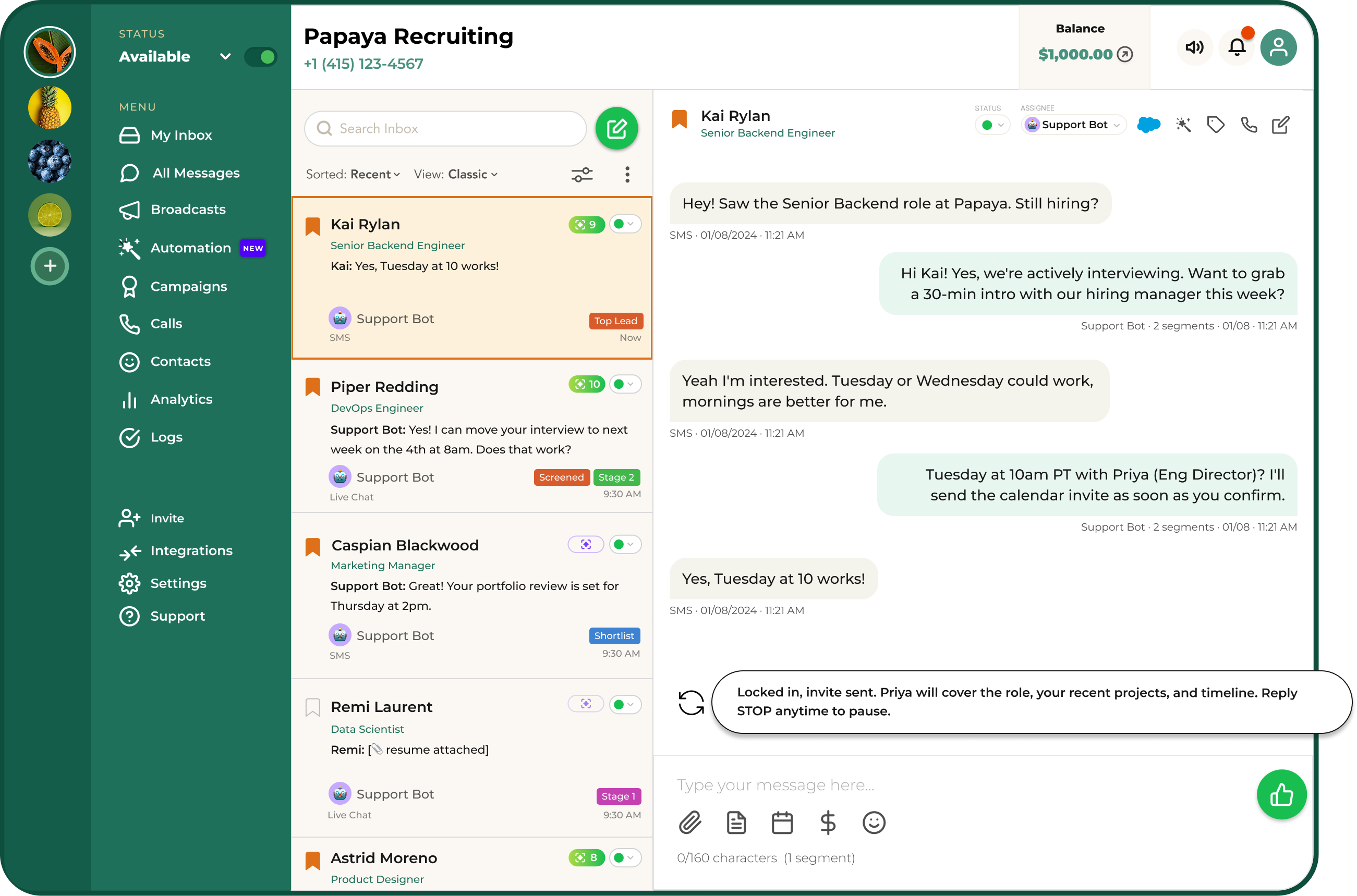 AI-powered replies